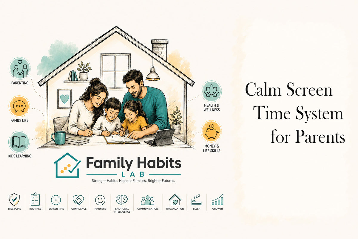 Calm Screen Time System for Parents – Printable Family Tech Rules & Screen Time Planner